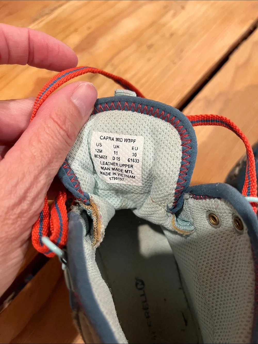 MERRELL Toddler 12 Blue Capra Mid Waterproof Hiking Boots
